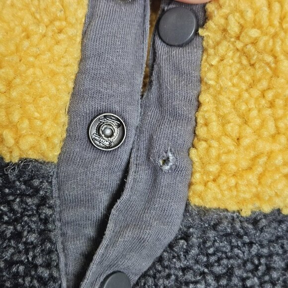 Dutch Bros Coffee Color Block Sherpa Fleece Unisex Pullover Henley Flaw Small - Picture 6 of 12